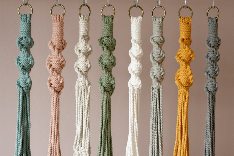Colourful Macrame Plant Hangers made with Cotton Cord . Decorate and furnish your home with planthangers. Sustainable Gift. Houseplant lover image 2