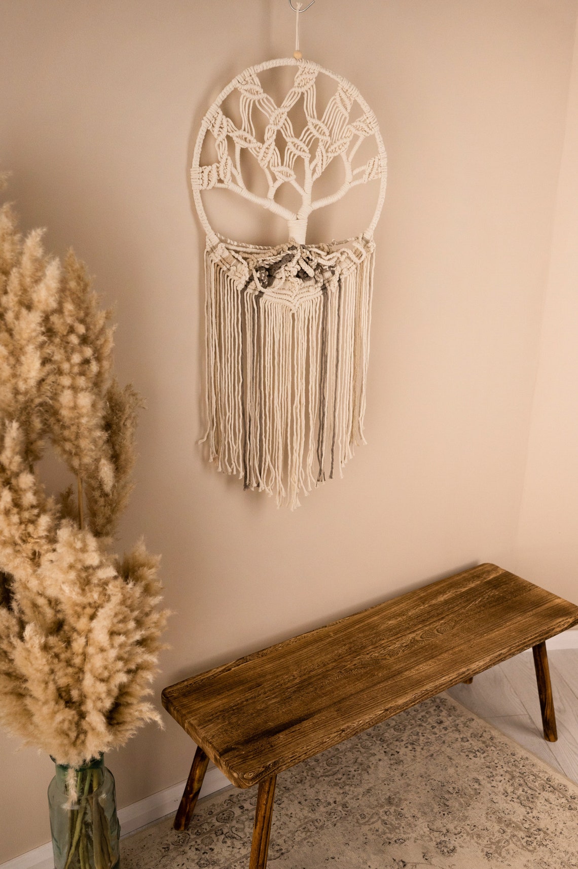 Large Macrame Tree of Life Wall Hanging, Earthy Tones, Symbolises New