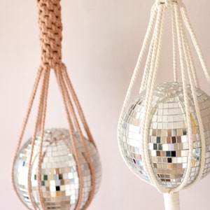 Diva Disco Ball Macrame Hanger, Fun and Vibrant Home Decor, Sun Catcher, Funky home decor, Eye Catching Home Interiors image 2