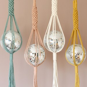 Diva Disco Ball Macrame Hanger, Fun and Vibrant Home Decor, Sun Catcher, Funky home decor, Eye Catching Home Interiors image 10