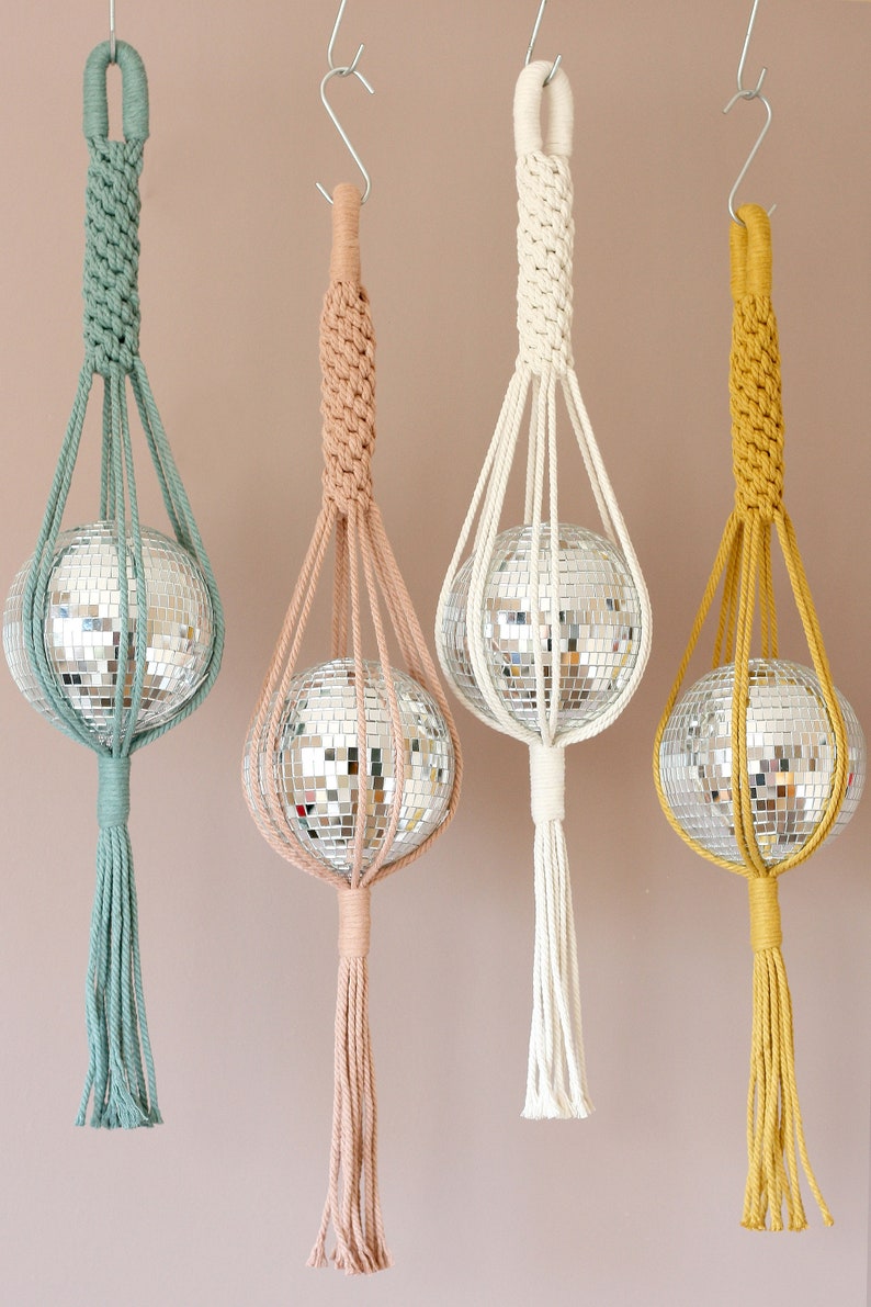 Diva Disco Ball Macrame Hanger, Fun and Vibrant Home Decor, Sun Catcher, Funky home decor, Eye Catching Home Interiors image 10