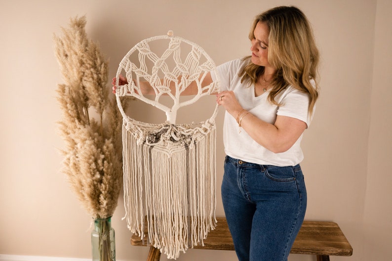 Large Macrame Tree of Life Wall Hanging, Earthy Tones, Symbolises new beginnings, positive energy, good health, and a promising future. image 1