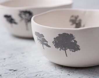 2 Handmade White Ceramic Soup Bowls, Pottery Cereals Serving Bowls Set, Nesting Bowl, Boho Handmade Dinnerware