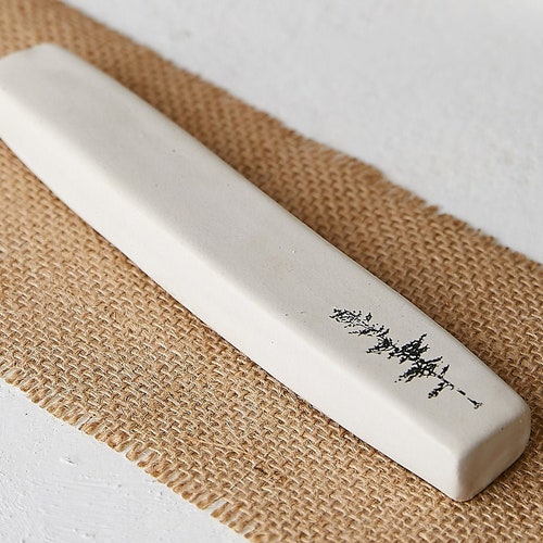 Handmade Ceramic White Mezuzah Case With Tree Decor Made in Etsy