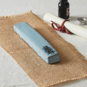 Handmade Ceramic Light Blue Mezuzah Case with Tree Decor - Made in Israel