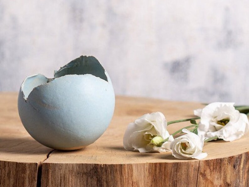 Small Sky Blue Ceramic Planter For Succulent Mini Cactus Pot image 3