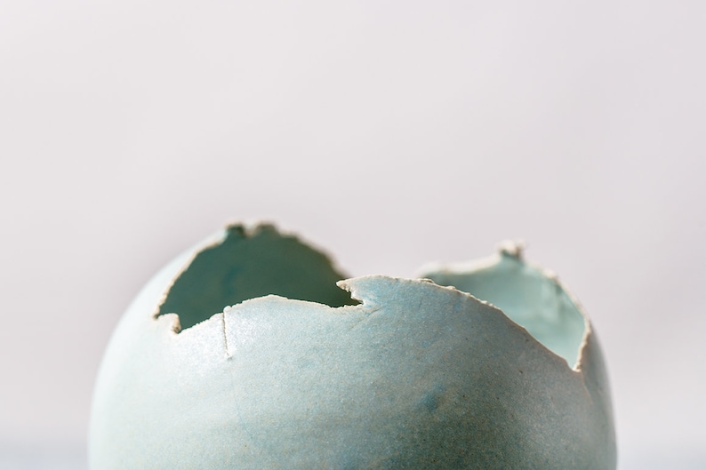 Large Light Blue Ceramic Planter With Drainage Hole and Saucer Etsy
