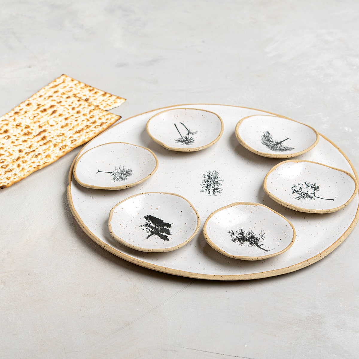 Handmade White Pottery Seder Plate - Etsy