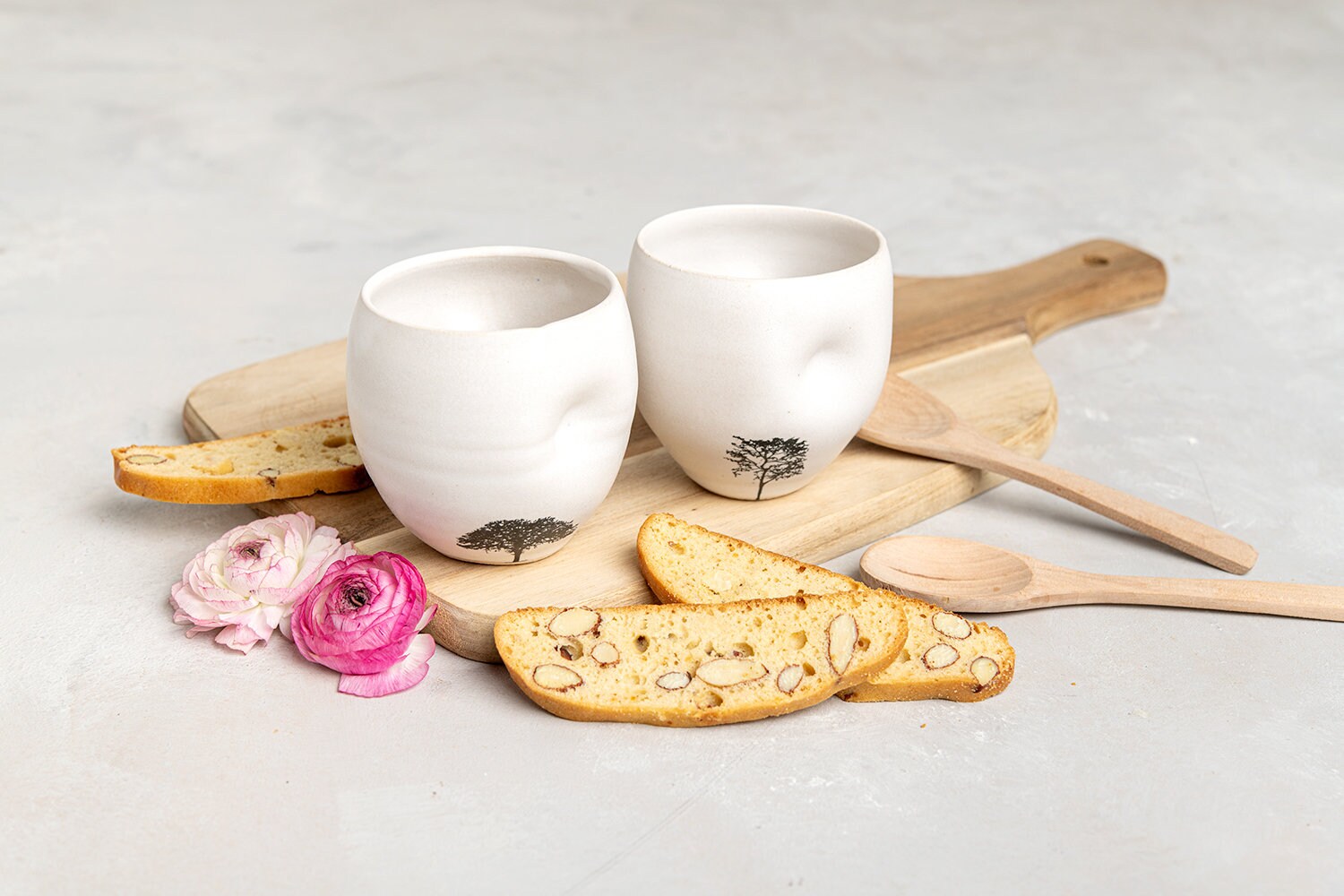 Set da bibita in ceramica bianca, Gabbianelli