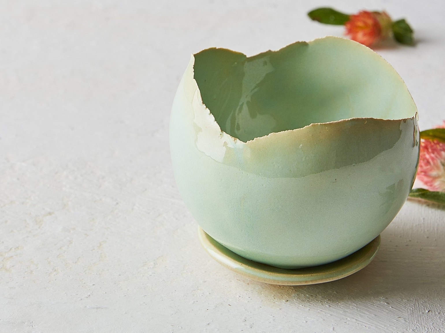 Vaso In Ceramica Smaltata Verde Per Piante Grasse, Con Foro, 13x7.5cm – Ideale Per Decorazioni Fai Da Te - 2