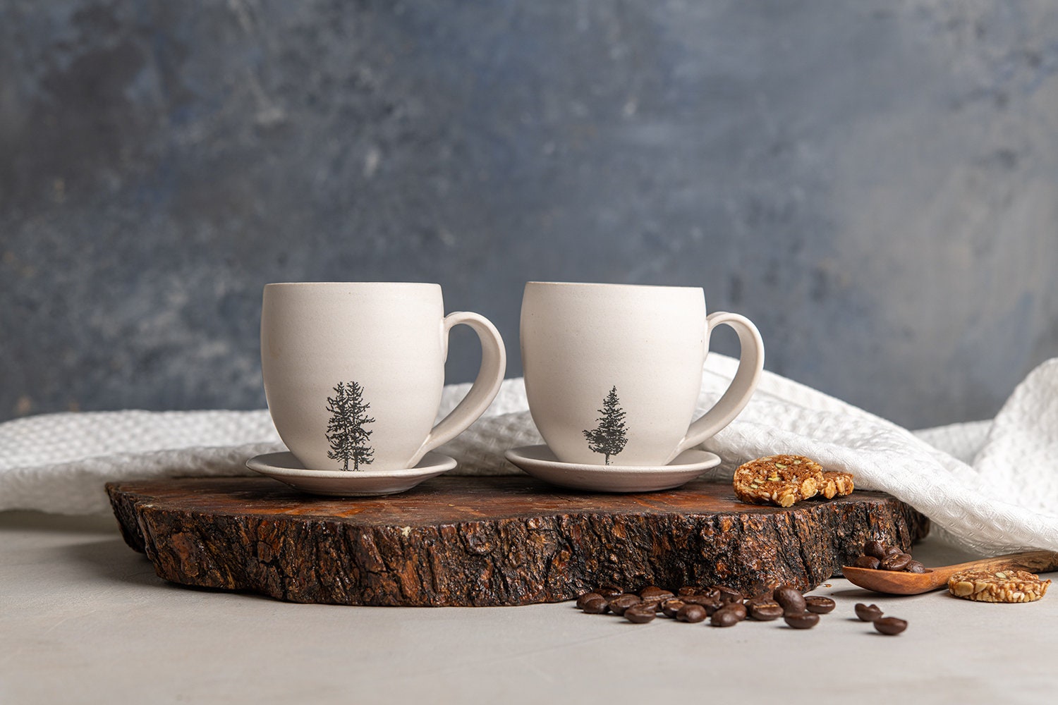 Handmade Floral Espresso Cup & Saucer Set - Ceramic Flower Coffee