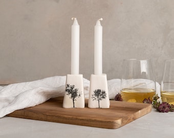 HANDMADE Candle Holder Set, Shabat Candle Sticks, Candlestick Holder, Wedding Decor Arrangement, Home Decor Gift, Housewarming Gift