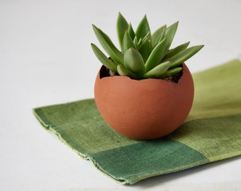 Small Terracotta Ceramic Planter | Pottery Handmade Indoor or Outdoor Succulent Planter, Unique Eco Friendly Home Decor
