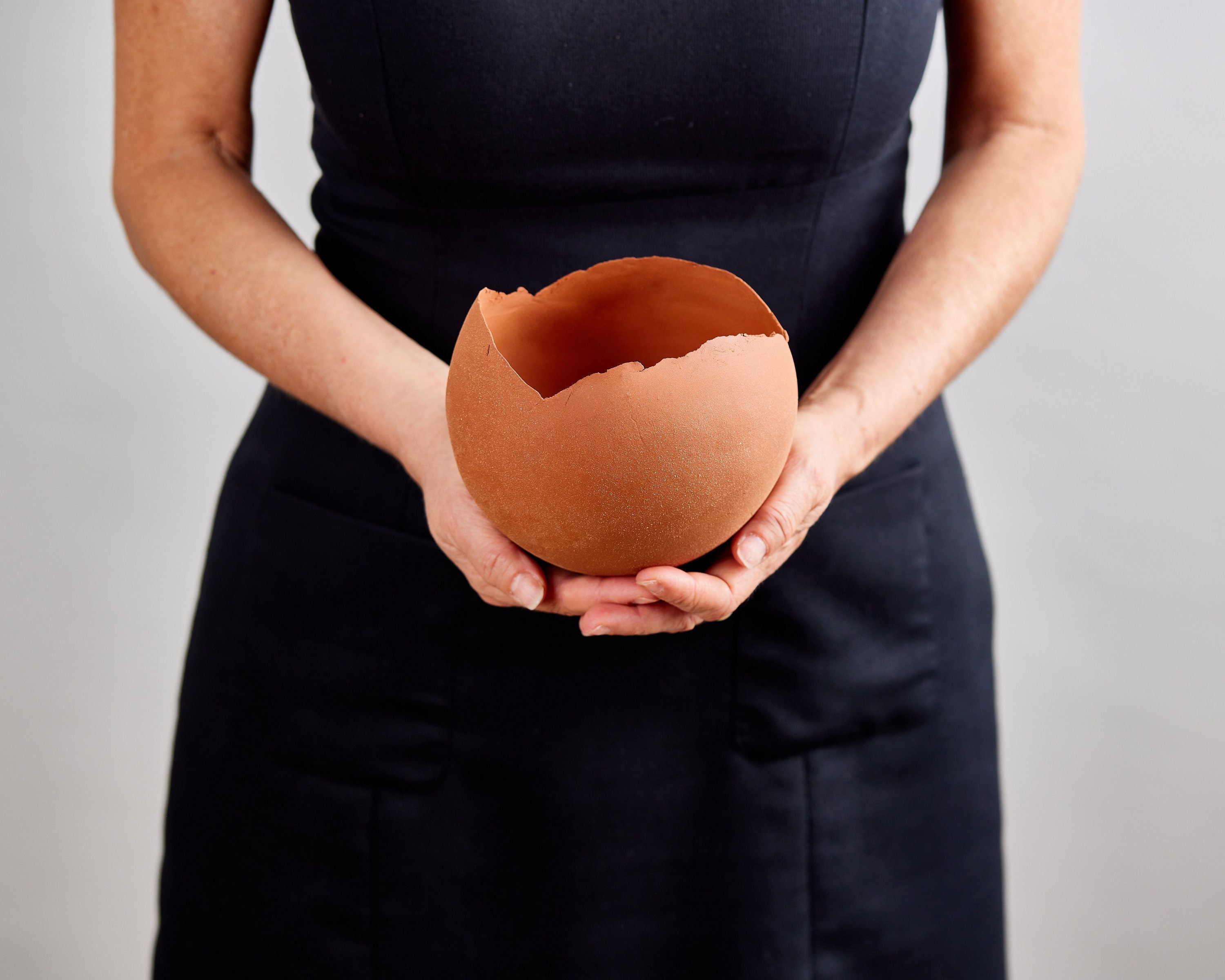 Large Terracotta Natural Clay Pottery Planter Pot, Indoor or Outdoor Round Ball Shaped Planter, Succulent Bohemian Planter