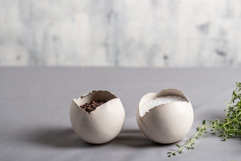 Contemporary Spices Dish Set of 3 Small Ceramic Condiment Bowls
