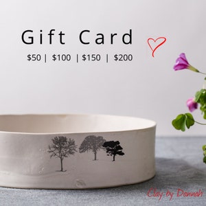 Cadeaubon e-card van 50 USD voor ClayByDannah keramiek, lastminute cadeau-idee, elektronische cadeaubon voor kerst