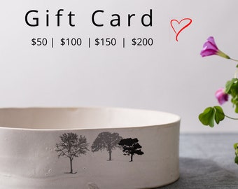 100 USD Gift E-Card Certificate For ClayByDannah Ceramic, Last Minute Gift idea, Electronic gift Voucher for Christmas