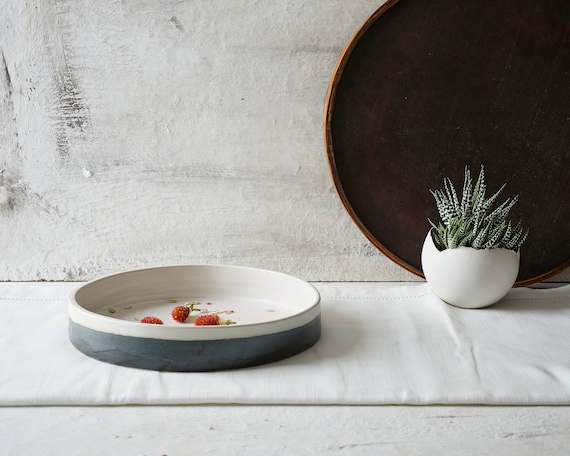 Black and White Round Ceramic Casserole Dish Contemporary Unique Pottery Baking and Serving Dish Oven to Table Dish Xmas Gift Mother Etsy UK