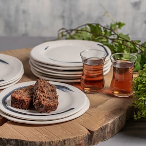 FOUR Ceramic Salad Plates Set, White Handmade Pottery Rustic White Dessert Plates Set