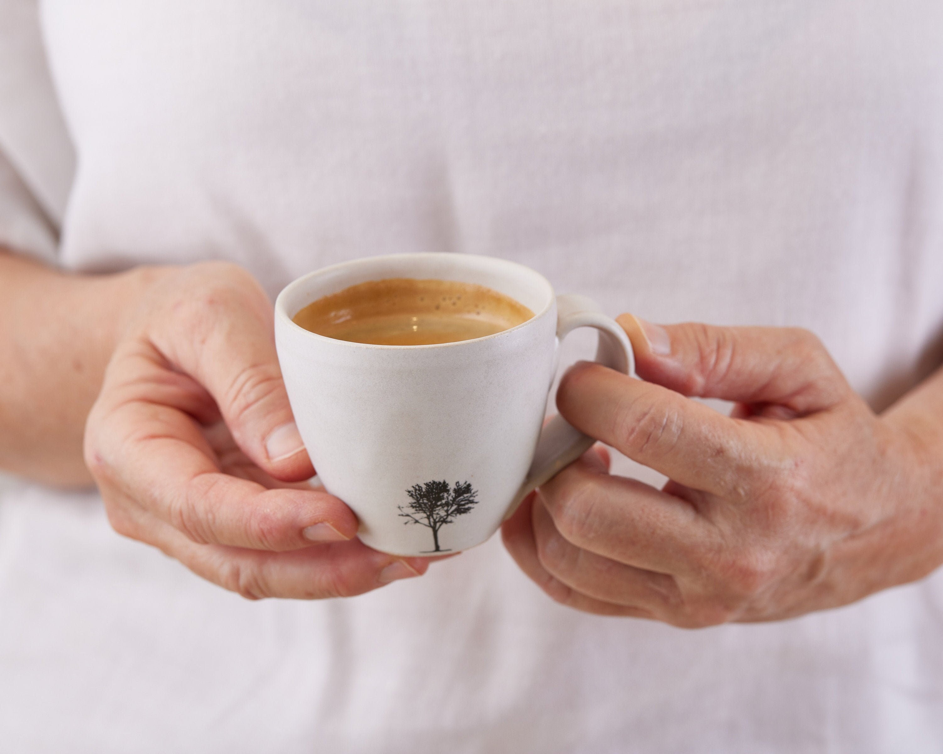 Espresso Coffee Hand Made Clay Cups ROSE-CELESTE Set of 4 