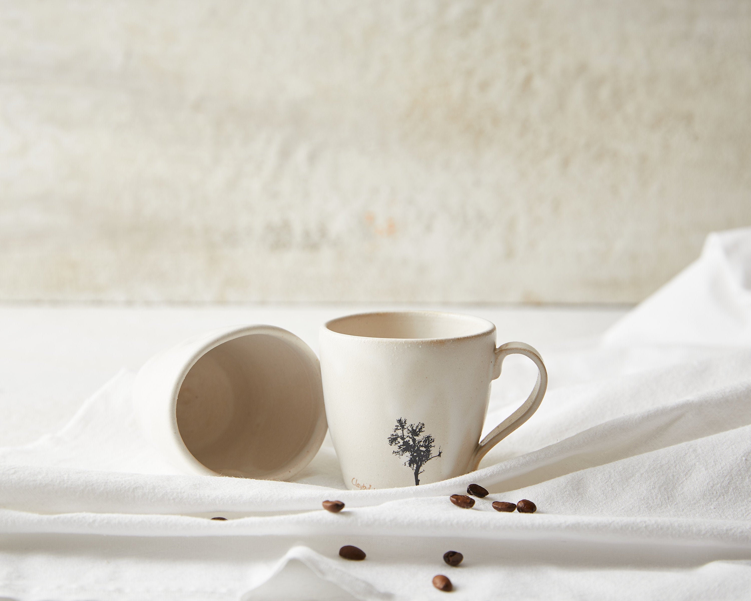Tazza Da Caffè 325 Ml In Ceramica – Design Albero Sulla Spiaggia – Idea Regalo Originale - 4