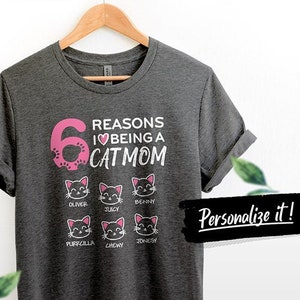 Personalized Cat Mom Shirt Rescue Cat Mom Gift Pet Mom Cat Lady T-shirt Cat Lover Shirt Cat Owner Gift Cat Lover Tee Cat Lover Mom image 1