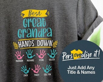 Best Great Grandpa Shirt, Great Grandpa Gift For Great Grandpa, Great Papa, Great Baba Shirt, Great Grandpa Tee With Great Grandkids Names