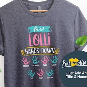 Personalized Best Lolli Shirt, Gift For Lolli,  New Grandma, Lolli Birthday Gift, Gift For Mom Custom with Grandkids name, Gender Reveal