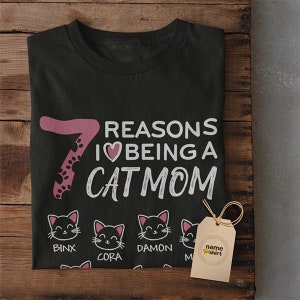 Personalized Cat Mom Shirt Rescue Cat Mom Gift Pet Mom Cat Lady T-shirt Cat Lover Shirt Cat Owner Gift Cat Lover Tee Cat Lover Mom image 2