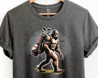 Bigfoot Golfer Shirt - Perfect Funny Golfing Gift for Dad or Grandpa | Humorous Sasquatch-Themed Tee | Unique Golf Birthday Gift Idea