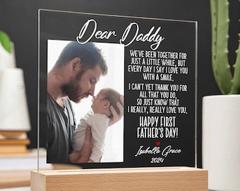 First Father's Day Acrylic Photo Frame, 1st Father's Day Gift from Baby,  First Father's Day Poem Gift, Personalized First Father's Day 2024