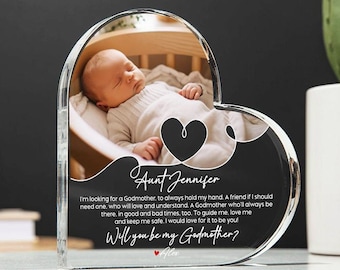 Godparents Proposal, Godmother Proposal or Godfather Proposal Gift, Acrylic Photo Frame, Christening Gift, Baptism Gifts