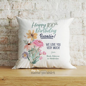 100 Years Personalized Pillow, Grandma Pillow, 100th Birthday Gift Ideas For Grandma, Custom Gifts for Great Grandma