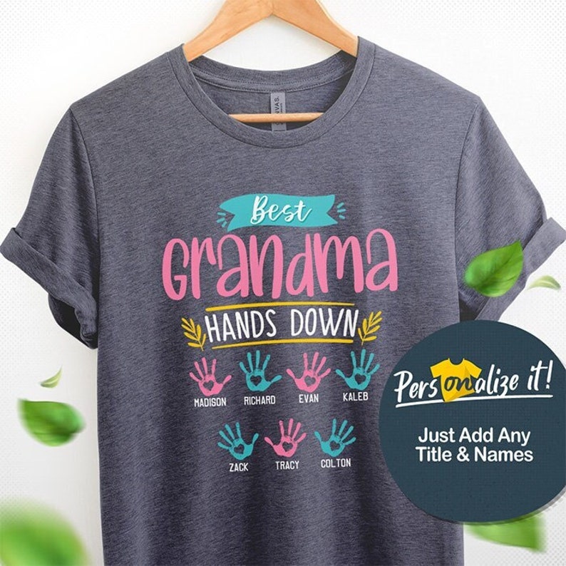 Best Grandma Shirt Grandma Gift For Grandma Nana Shirt Grandma Tshirt Mom Shirt Grandma Shirts Grandma Tee New Grandma With Grandkids Names image 1