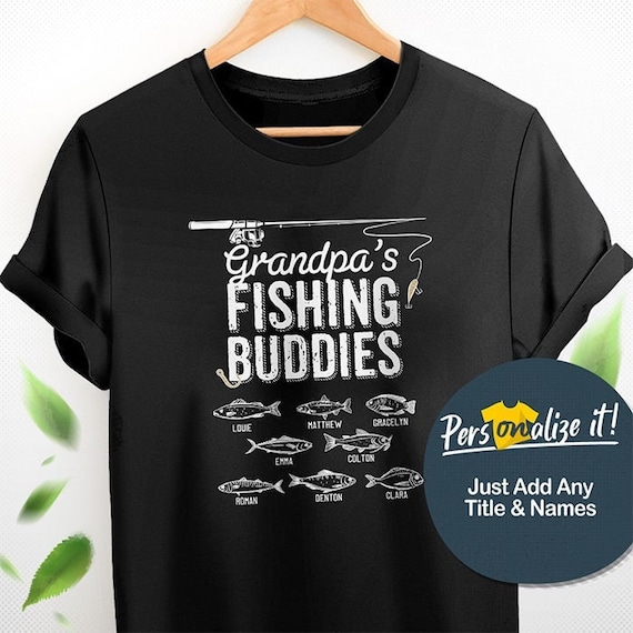 pasos Lujo Móvil Camisa de pesca personalizada para el abuelo Papá pescando - Etsy México