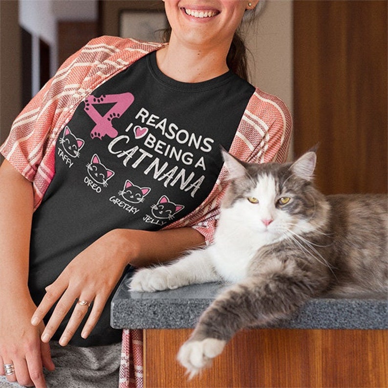 Personalized Cat Mom Shirt Rescue Cat Mom Gift Pet Mom Cat Lady T-shirt Cat Lover Shirt Cat Owner Gift Cat Lover Tee Cat Lover Mom image 3