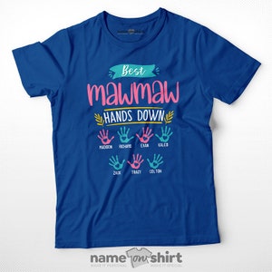 Best Grandma Shirt Grandma Gift For Grandma Nana Shirt Grandma Tshirt Mom Shirt Grandma Shirts Grandma Tee New Grandma With Grandkids Names Classic Blue
