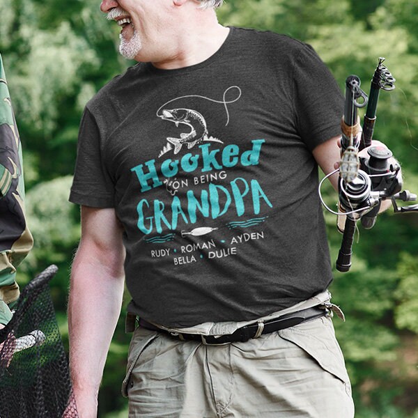 Personalized Grandpa Shirt Fishing Grandpa Gift For Grandpa | Etsy