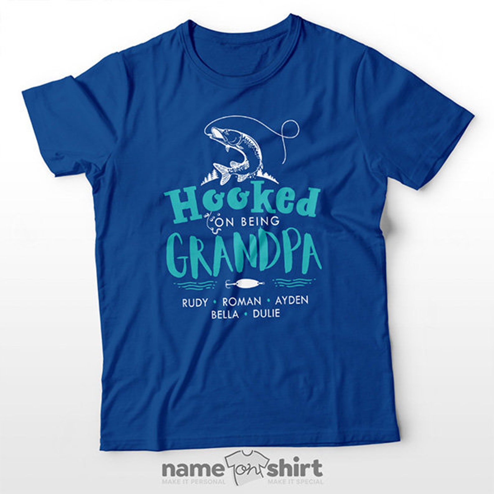 Personalized Grandpa Shirt Fishing Grandpa Gift For Grandpa | Etsy