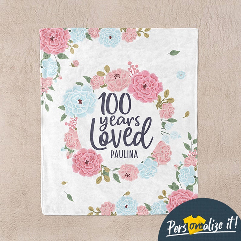 100 Year Old Birthday Gifts 100 Years Loved Personalized Etsy