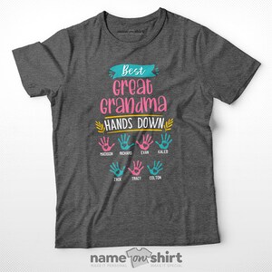 Best Grandma Shirt Grandma Gift For Grandma Nana Shirt Grandma Tshirt Mom Shirt Grandma Shirts Grandma Tee New Grandma With Grandkids Names Premium Dark Grey