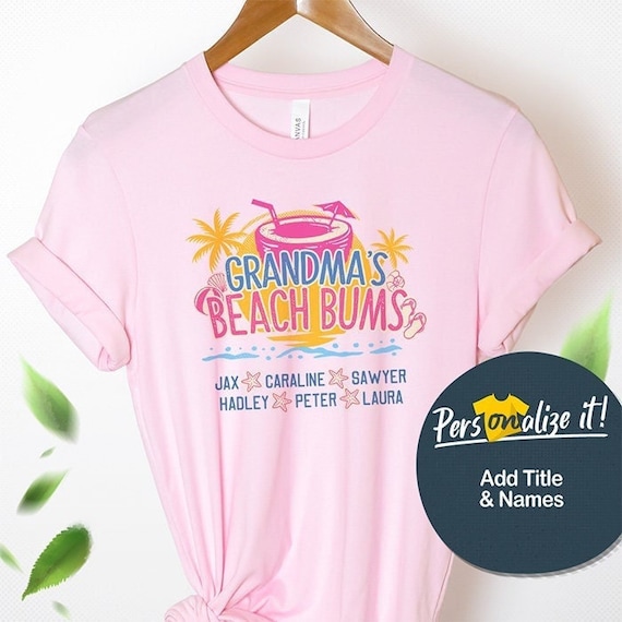 Personalized Grandma's Beach Summer Shirt Grandma Gift For Grandma Nana Shirt Oma Shirt Grandma shirt Grandma Tee With Grandkids Names