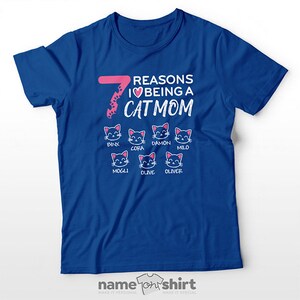Personalized Cat Mom Shirt Rescue Cat Mom Gift Pet Mom Cat Lady T-shirt Cat Lover Shirt Cat Owner Gift Cat Lover Tee Cat Lover Mom Classic Blue