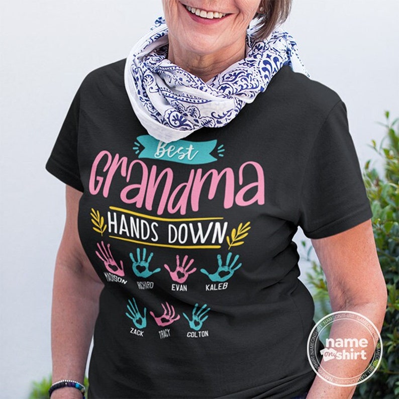 Best Grandma Shirt Grandma Gift For Grandma Nana Shirt Grandma Tshirt Mom Shirt Grandma Shirts Grandma Tee New Grandma With Grandkids Names image 6