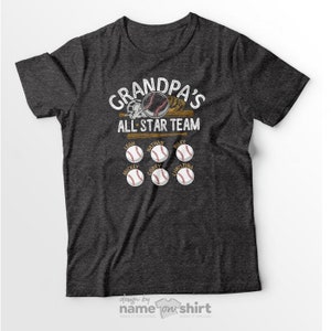 Personalized Baseball Grandpa Shirt With Grandkids Names Custom Baseball Gifts For Dad Grandpa Birthday Gift For Grandpa Shirt All Star Premium Dark Grey