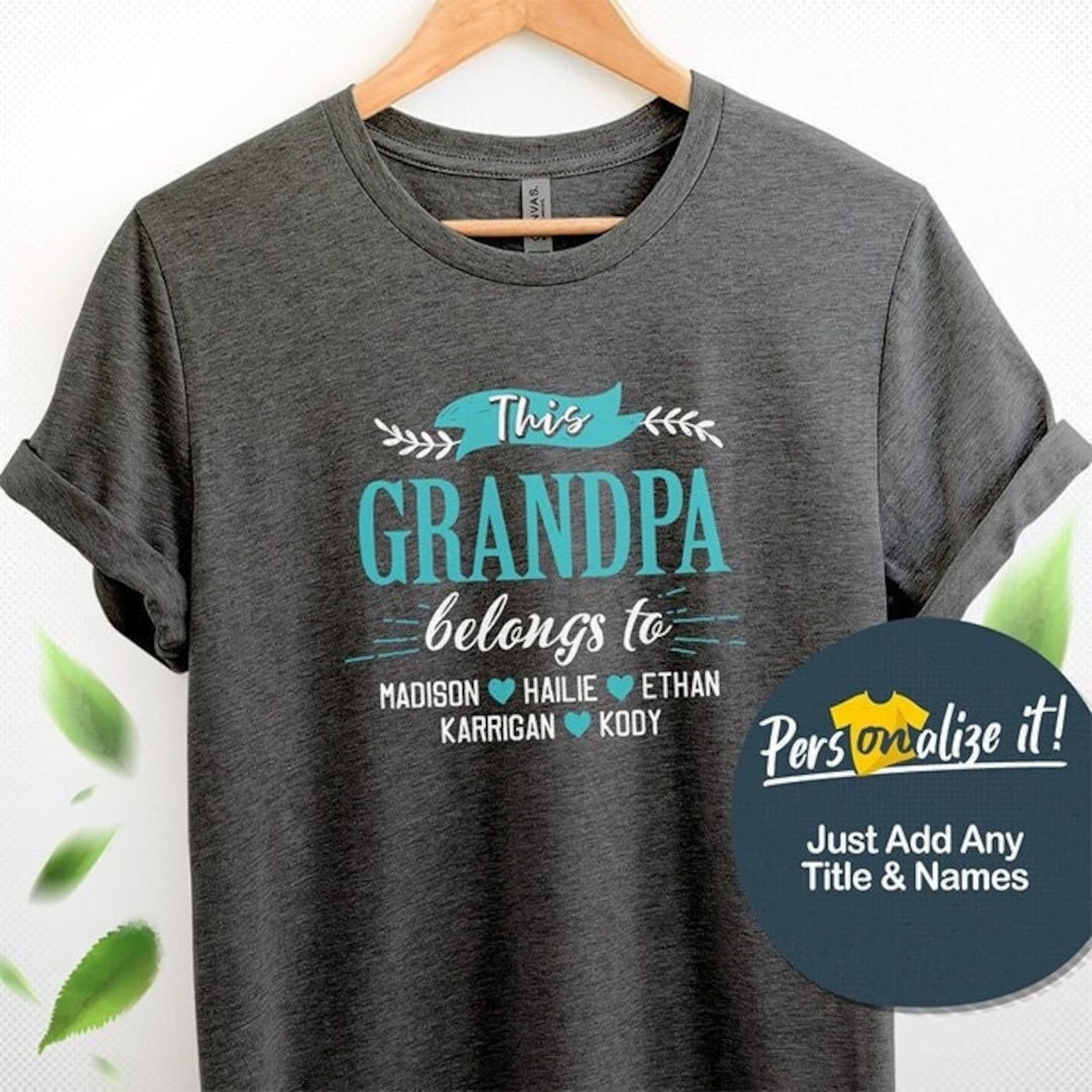 Personalized Grandpa Shirts
 Personalized Grandpa Shirt With Grandkids Names Grandpa Birthday