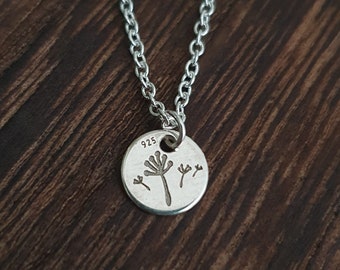 Kette Pusteblume 925er Sterling Silber - Löwenzahn Kette - minimalistische Kette - Layering - Halskette mit Pusteblumenanhänger - Hochzeit