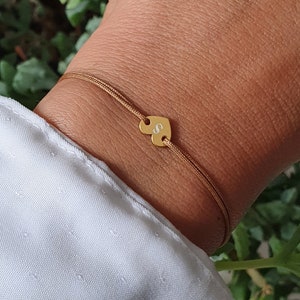 Pulseira com coração gravado em prata 925 - pulseira com inicial - pulseira com letra - pulseira com nome - pulseira com gravação - pulseira personalizada