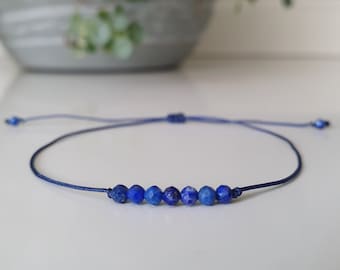 Zartes Lapislazuli Armband - Edelstein Armband - filigranes Edelsteinarmband - Freundschaftsarmband - boho chic - elegant - Gemstones