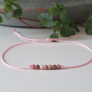 Delicate RHODONITE bracelet - Rhodonite - gemstone bracelet - filigree gemstone bracelet - friendship bracelet - boho chic - Gemstones